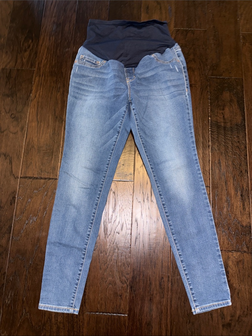 Old Navy Maternity Light Blue Jeggings with Black Stretch Waistband Size 6